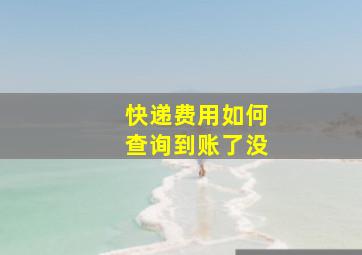 快递费用如何查询到账了没