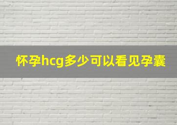 怀孕hcg多少可以看见孕囊