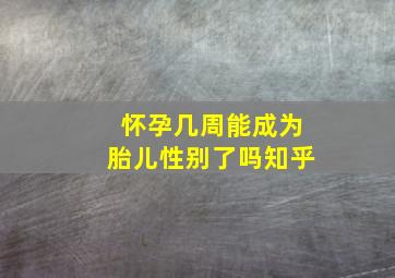 怀孕几周能成为胎儿性别了吗知乎