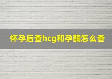 怀孕后查hcg和孕酮怎么查