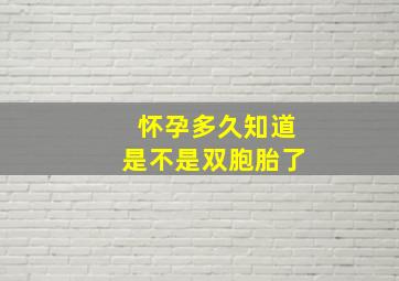 怀孕多久知道是不是双胞胎了