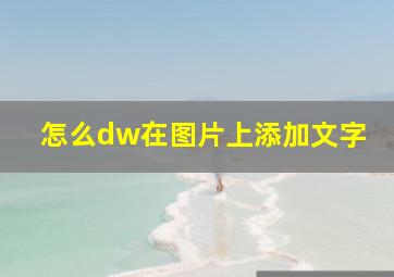 怎么dw在图片上添加文字