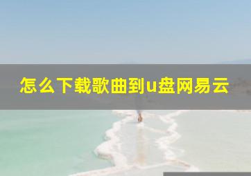 怎么下载歌曲到u盘网易云