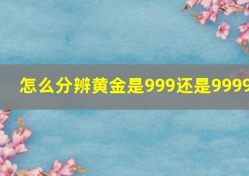 怎么分辨黄金是999还是9999