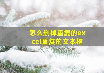 怎么删掉重复的excel重复的文本框