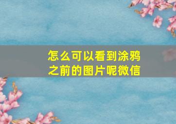 怎么可以看到涂鸦之前的图片呢微信