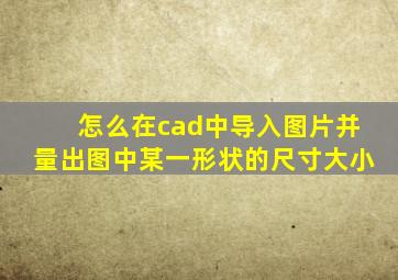 怎么在cad中导入图片并量出图中某一形状的尺寸大小