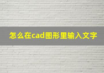 怎么在cad图形里输入文字