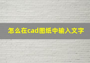 怎么在cad图纸中输入文字