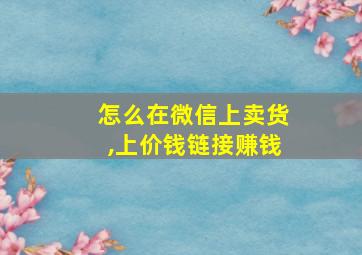 怎么在微信上卖货,上价钱链接赚钱