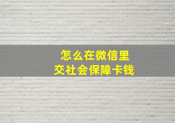 怎么在微信里交社会保障卡钱