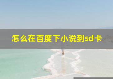 怎么在百度下小说到sd卡