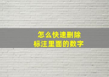 怎么快速删除标注里面的数字