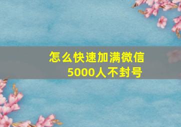 怎么快速加满微信5000人不封号