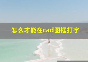 怎么才能在cad图框打字