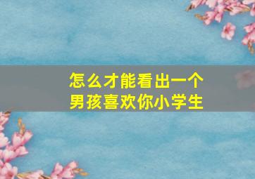 怎么才能看出一个男孩喜欢你小学生