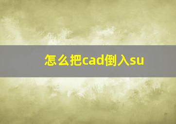 怎么把cad倒入su