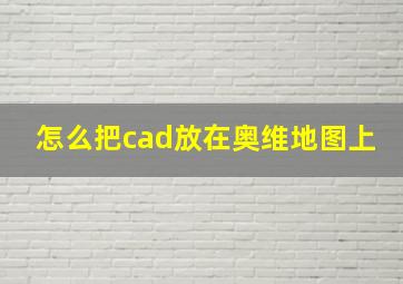 怎么把cad放在奥维地图上