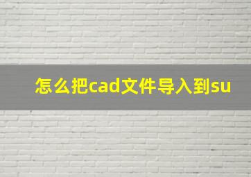 怎么把cad文件导入到su