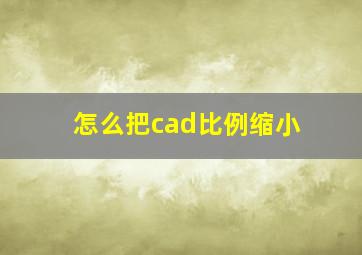 怎么把cad比例缩小