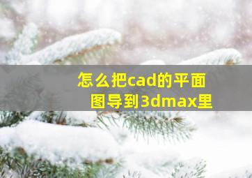 怎么把cad的平面图导到3dmax里