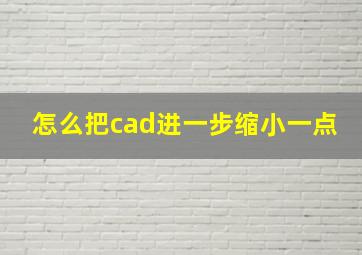 怎么把cad进一步缩小一点