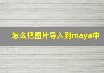 怎么把图片导入到maya中