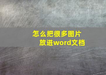 怎么把很多图片放进word文档