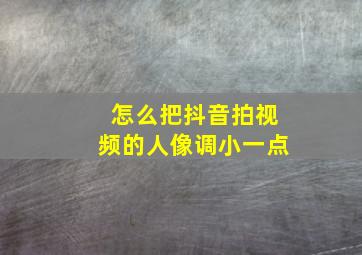 怎么把抖音拍视频的人像调小一点