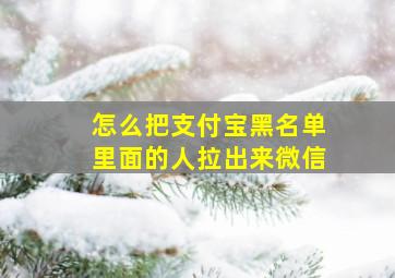 怎么把支付宝黑名单里面的人拉出来微信