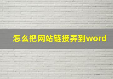 怎么把网站链接弄到word