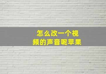 怎么改一个视频的声音呢苹果