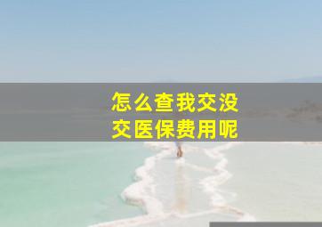 怎么查我交没交医保费用呢