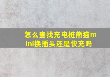 怎么查找充电桩熊猫mini换插头还是快充吗