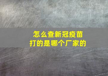 怎么查新冠疫苗打的是哪个厂家的