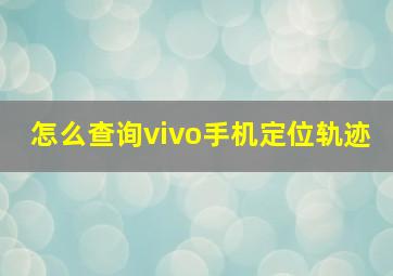 怎么查询vivo手机定位轨迹