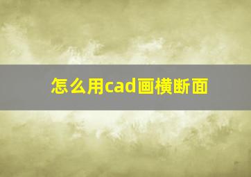 怎么用cad画横断面