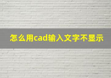 怎么用cad输入文字不显示