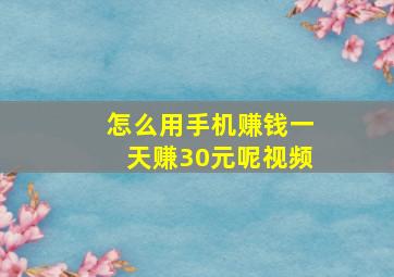 怎么用手机赚钱一天赚30元呢视频