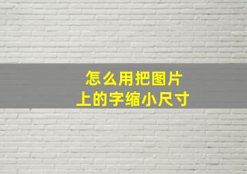 怎么用把图片上的字缩小尺寸