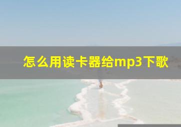 怎么用读卡器给mp3下歌