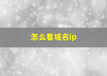 怎么看域名ip