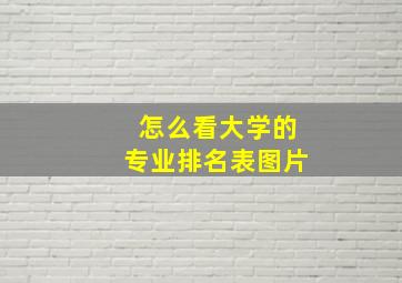 怎么看大学的专业排名表图片