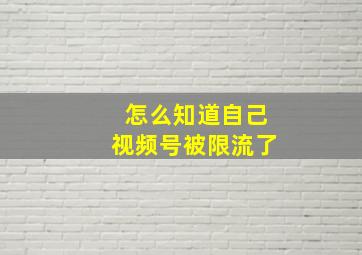 怎么知道自己视频号被限流了