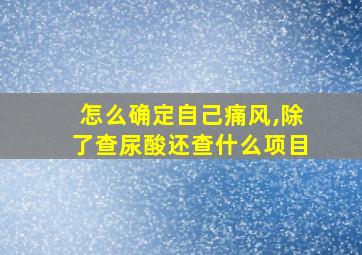 怎么确定自己痛风,除了查尿酸还查什么项目