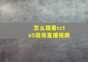 怎么观看cctv5现场直播视频