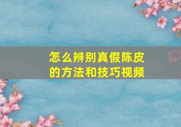 怎么辨别真假陈皮的方法和技巧视频