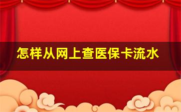 怎样从网上查医保卡流水