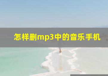 怎样删mp3中的音乐手机