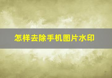 怎样去除手机图片水印